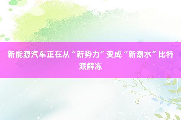 新能源汽车正在从“新势力”变成“新潮水”比特派解冻