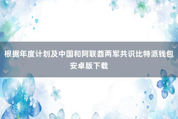 根据年度计划及中国和阿联酋两军共识比特派钱包安卓版下载