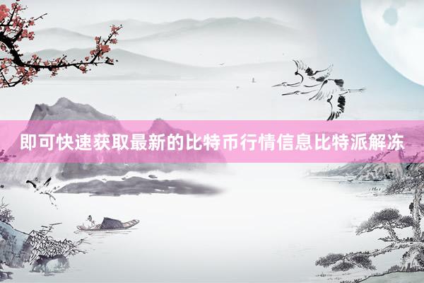 即可快速获取最新的比特币行情信息比特派解冻