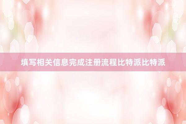 填写相关信息完成注册流程比特派比特派