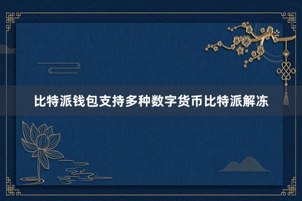 比特派钱包支持多种数字货币比特派解冻