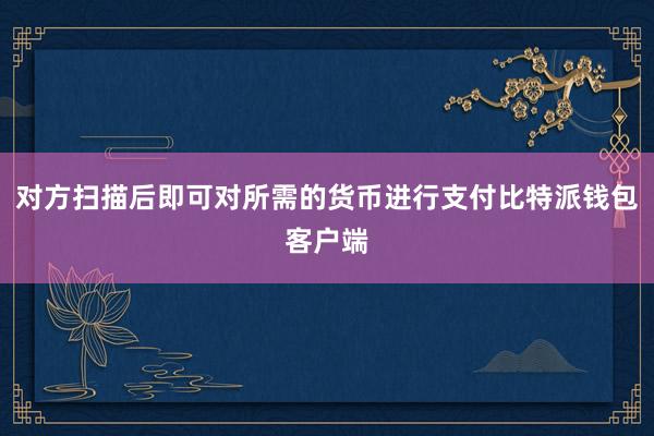 对方扫描后即可对所需的货币进行支付比特派钱包客户端