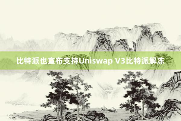 比特派也宣布支持Uniswap V3比特派解冻