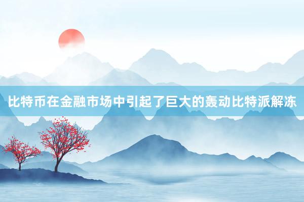 比特币在金融市场中引起了巨大的轰动比特派解冻