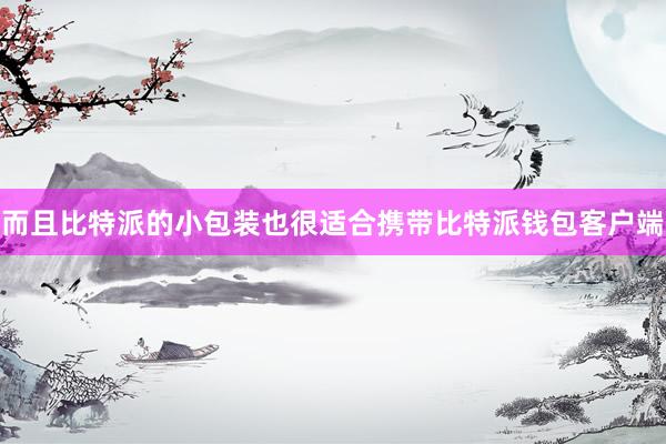 而且比特派的小包装也很适合携带比特派钱包客户端