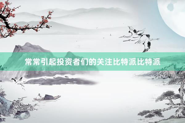 常常引起投资者们的关注比特派比特派