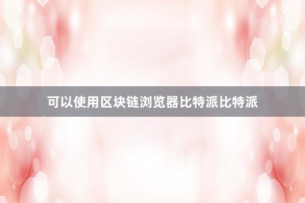 可以使用区块链浏览器比特派比特派