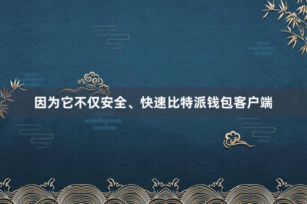 因为它不仅安全、快速比特派钱包客户端