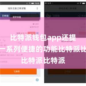 比特派钱包app还提供了一系列便捷的功能比特派比特派