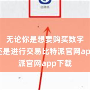 无论你是想要购买数字货币还是进行交易比特派官网app下载