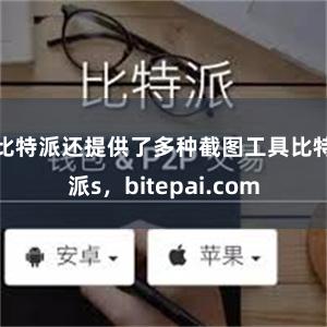 比特派还提供了多种截图工具比特派s，bitepai.com