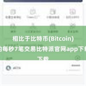 相比于比特币(Bitcoin)的每秒7笔交易比特派官网app下载